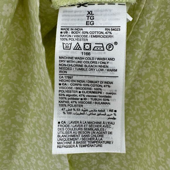 Old navy square neck ladder lace lime ditsy floral spaghetti strap top XL NEW - Picture 6 of 7